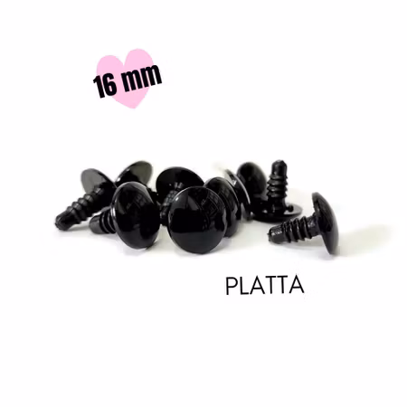 Platta 16 mm säkerhetsögon • amigurumi ögon • virka • safety eyes • nalleögon
