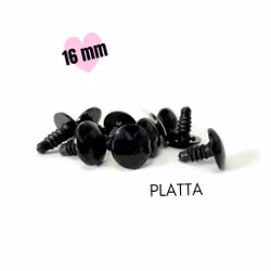 Platta 16 mm säkerhetsögon • amigurumi ögon • virka • safety eyes • nalleögon