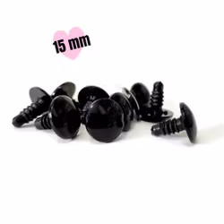 Platta 15 mm säkerhetsögon • amigurumi ögon • virka • safety eyes • nalleögon