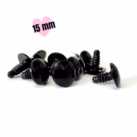 Platta 15 mm säkerhetsögon • amigurumi ögon • virka • safety eyes • nalleögon