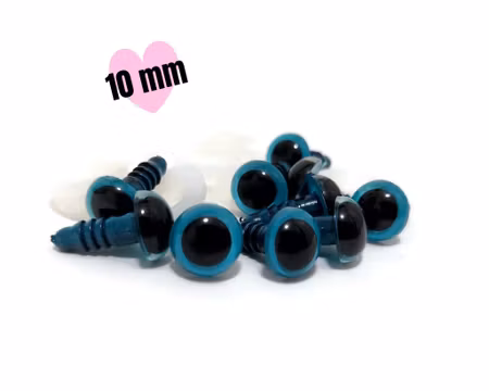 Blå 10 mm säkerhetsögon • amigurumi ögon • virka • safety eyes • nalleögon