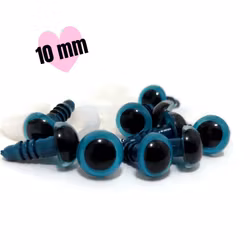 Blå 10 mm säkerhetsögon • amigurumi ögon • virka • safety eyes • nalleögon