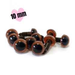 Brun 10 mm säkerhetsögon • amigurumi ögon • virka • safety eyes • nalleögon