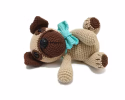 VIRKMÖNSTER MOPS Elvis • hund • amigurumi virkbeskrivning • crochetbykim • PDF