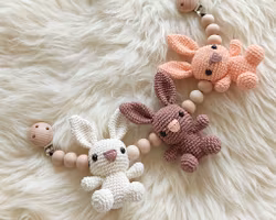 VIRKMÖNSTER Vagnmobil kaniner • Barnvagnsmobil • amigurumi virkbeskrivning • crochetbykim • PDF