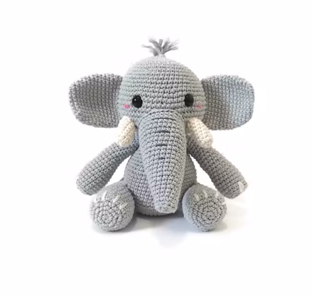 VIRKMÖNSTER Elefant Dusty • Safari • amigurumi virkbeskrivning • crochetbykim • PDF