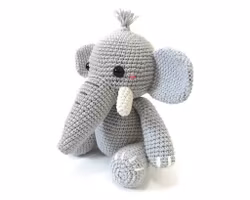 VIRKMÖNSTER Elefant Dusty • Safari • amigurumi virkbeskrivning • crochetbykim • PDF