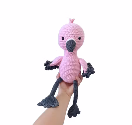 VIRKMÖNSTER FLAMINGO Fruitloop • Fågel • amigurumi virkbeskrivning • crochetbykim • PDF