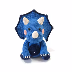 VIRKMÖNSTER Triceratops Spikey • Dinosaurie • amigurumi virkbeskrivning • crochetbykim • PDF