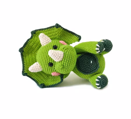 VIRKMÖNSTER Triceratops Spikey • Dinosaurie • amigurumi virkbeskrivning • crochetbykim • PDF
