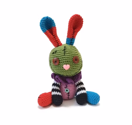 VIRKMÖNSTER Buffy Evil Bunny •Halloween • amigurumi virkbeskrivning • crochetbykim • PDF