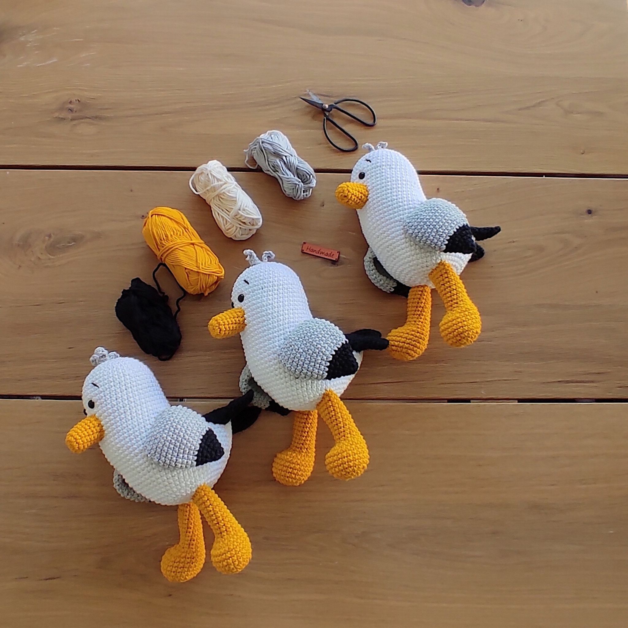 VIRKMÖNSTER Fiskmåsen Scraps • Fågel Fiskmås • amigurumi virkbeskrivning • crochetbykim • PDF