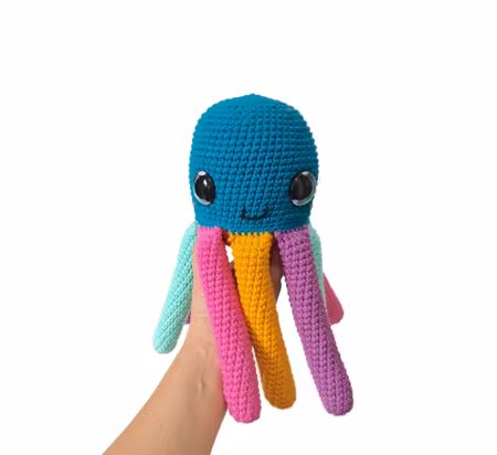 VIRKMÖNSTER Bäckfisken Turbo • NO SEW • Havsdjur Octopus • amigurumi virkbeskrivning • crochetbykim • PDF
