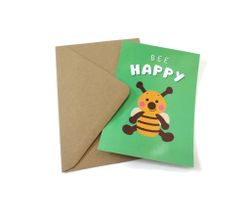 Kort med kuvert • Bi • Bee happy