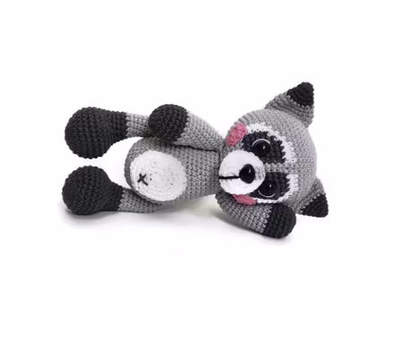 VIRKMÖNSTER Tvättbjörn Smokey • Björn Raccoon • amigurumi virkbeskrivning • crochetbykim • PDF