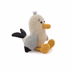 DIY kit Fiskmås • Fågel • Virkset gosedjur • Do it yourself kit • Crochetbykim
