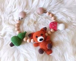 VIRKMÖNSTER Vagnmobil Räv och Varg • Barnvagnsmobil • amigurumi virkbeskrivning • crochetbykim • PDF