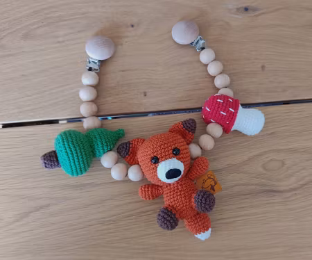 VIRKMÖNSTER Vagnmobil Räv och Varg • Barnvagnsmobil • amigurumi virkbeskrivning • crochetbykim • PDF