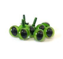 Gröna kattögon 12 mm säkerhetsögon • amigurumi ögon • virka • safety eyes • nalleögon