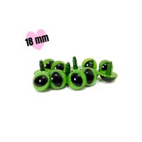 Gröna kattögon 18 mm säkerhetsögon • amigurumi ögon • virka • safety eyes • nalleögon