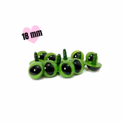 Gröna kattögon 18 mm säkerhetsögon • amigurumi ögon • virka • safety eyes • nalleögon