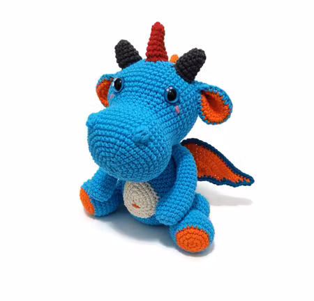 DIY kit Turkos drake • Dragon Magi • Virkset gosedjur • Do it yourself kit • Crochetbykim