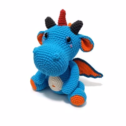 DIY kit Turkos drake • Dragon Magi • Virkset gosedjur • Do it yourself kit • Crochetbykim