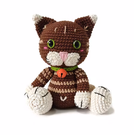 DIY kit Brun katt • Katt • Virkset gosedjur • Do it yourself kit • Crochetbykim