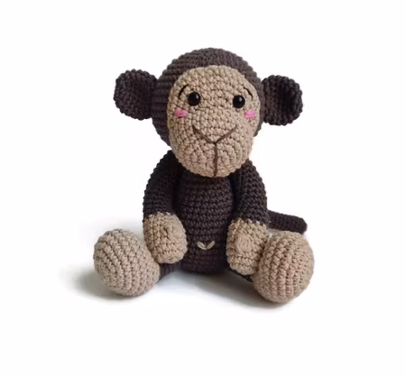 VIRKMÖNSTER Apa Brownie • Safari • amigurumi virkbeskrivning • crochetbykim • PDF