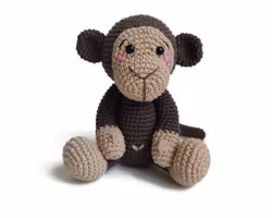 VIRKMÖNSTER Apa Brownie • Safari • amigurumi virkbeskrivning • crochetbykim • PDF
