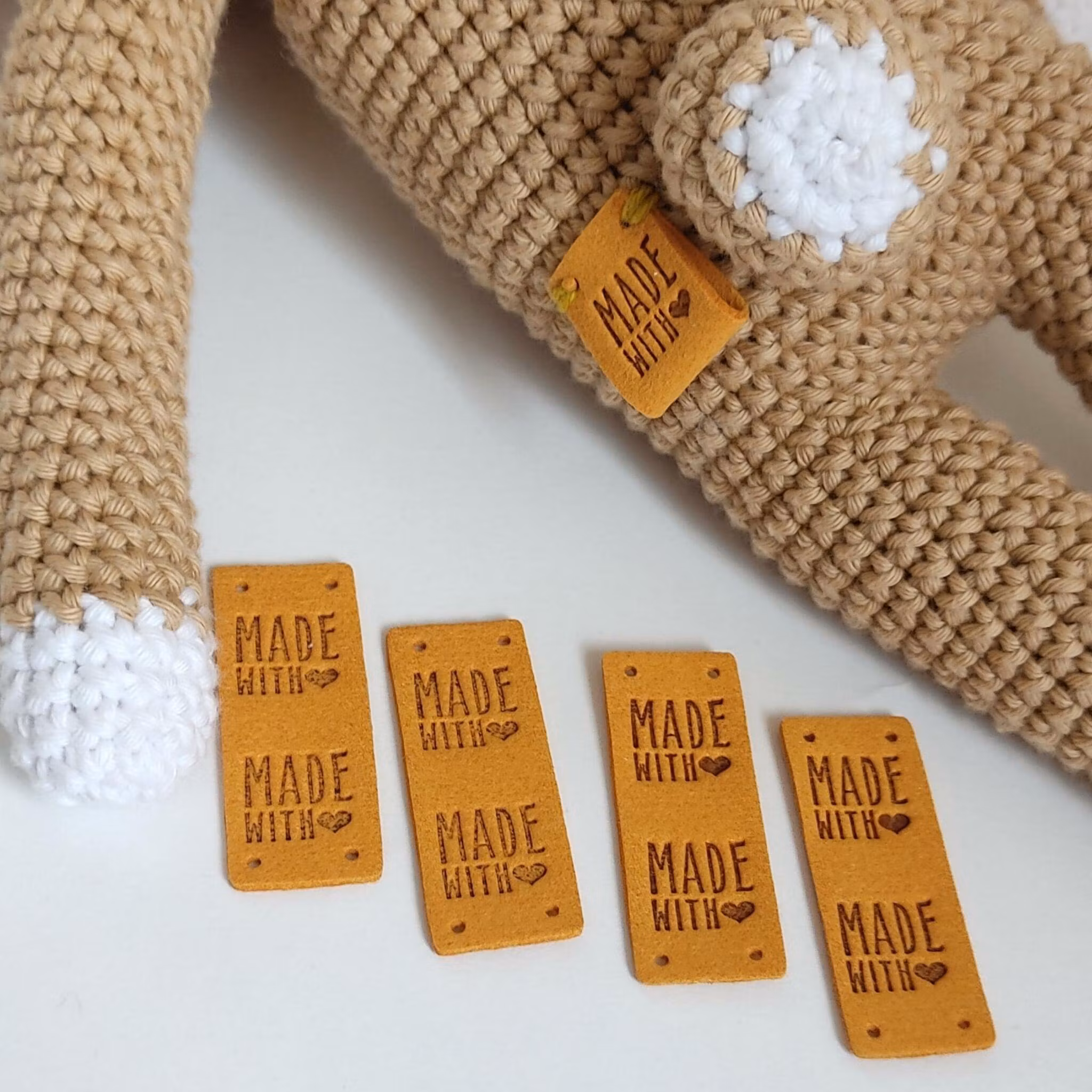 Made with love Märken • Amigurumi • virkade gosedjur • Tags • Labels