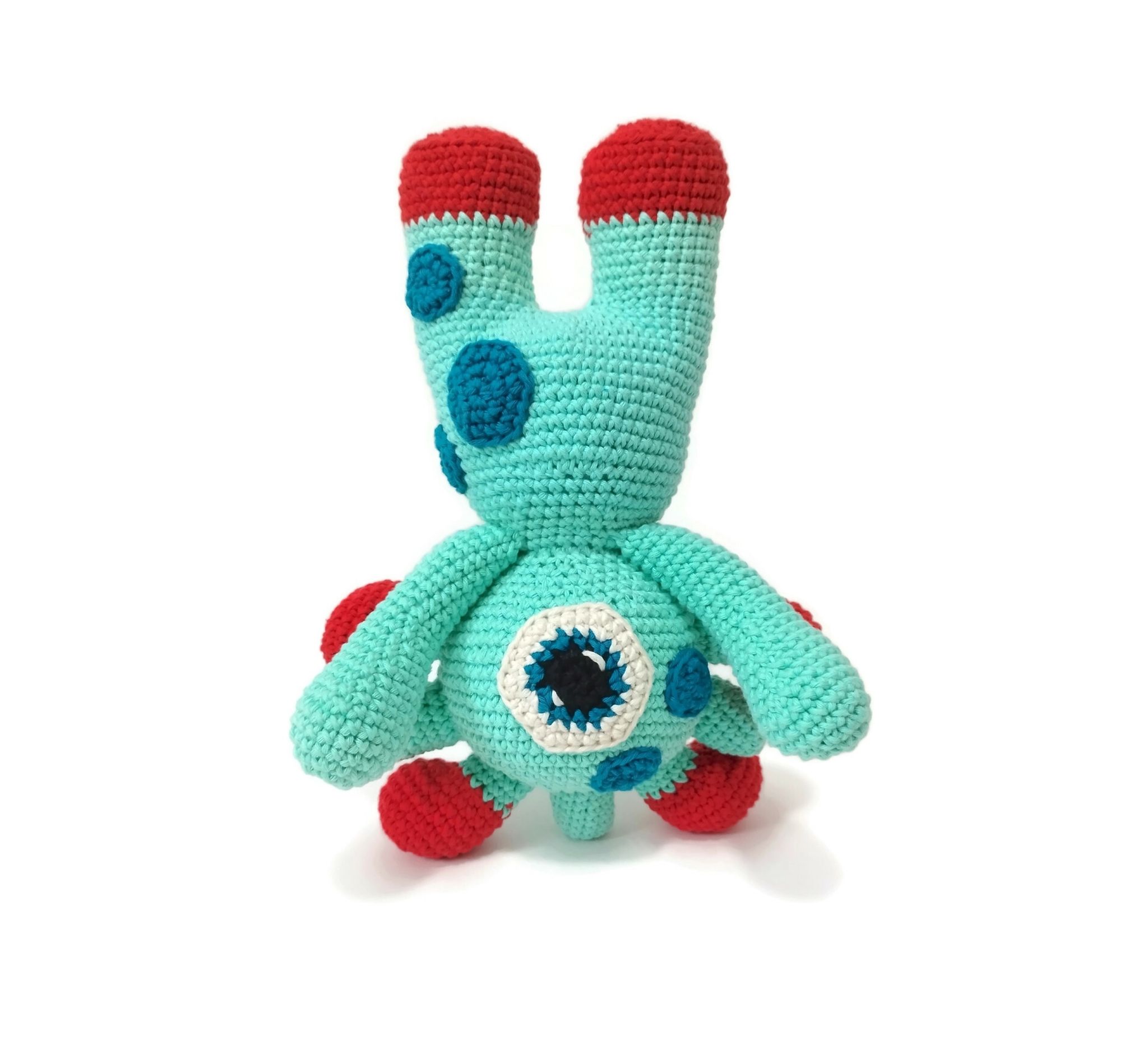 Amigurumi kit Monster BLINKY • Mintgrönt monster • Virkset gosedjur • DIY-kit • Crochetbykim