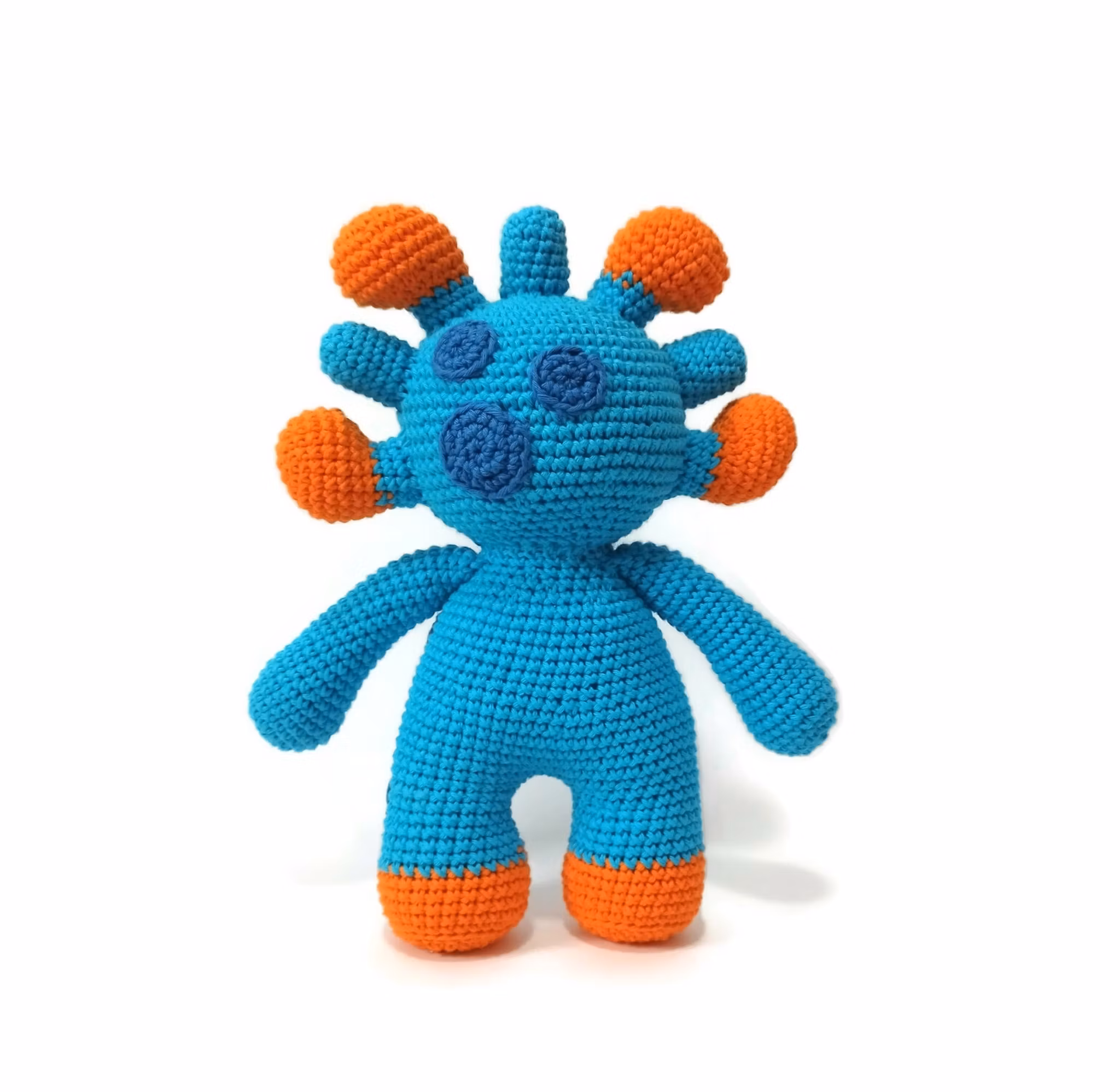 Amigurumi kit Monster BLINKY • Turkos monster • Virkset gosedjur • DIY-kit • Crochetbykim
