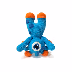 Amigurumi kit Monster BLINKY • Turkos monster • Virkset gosedjur • DIY-kit • Crochetbykim