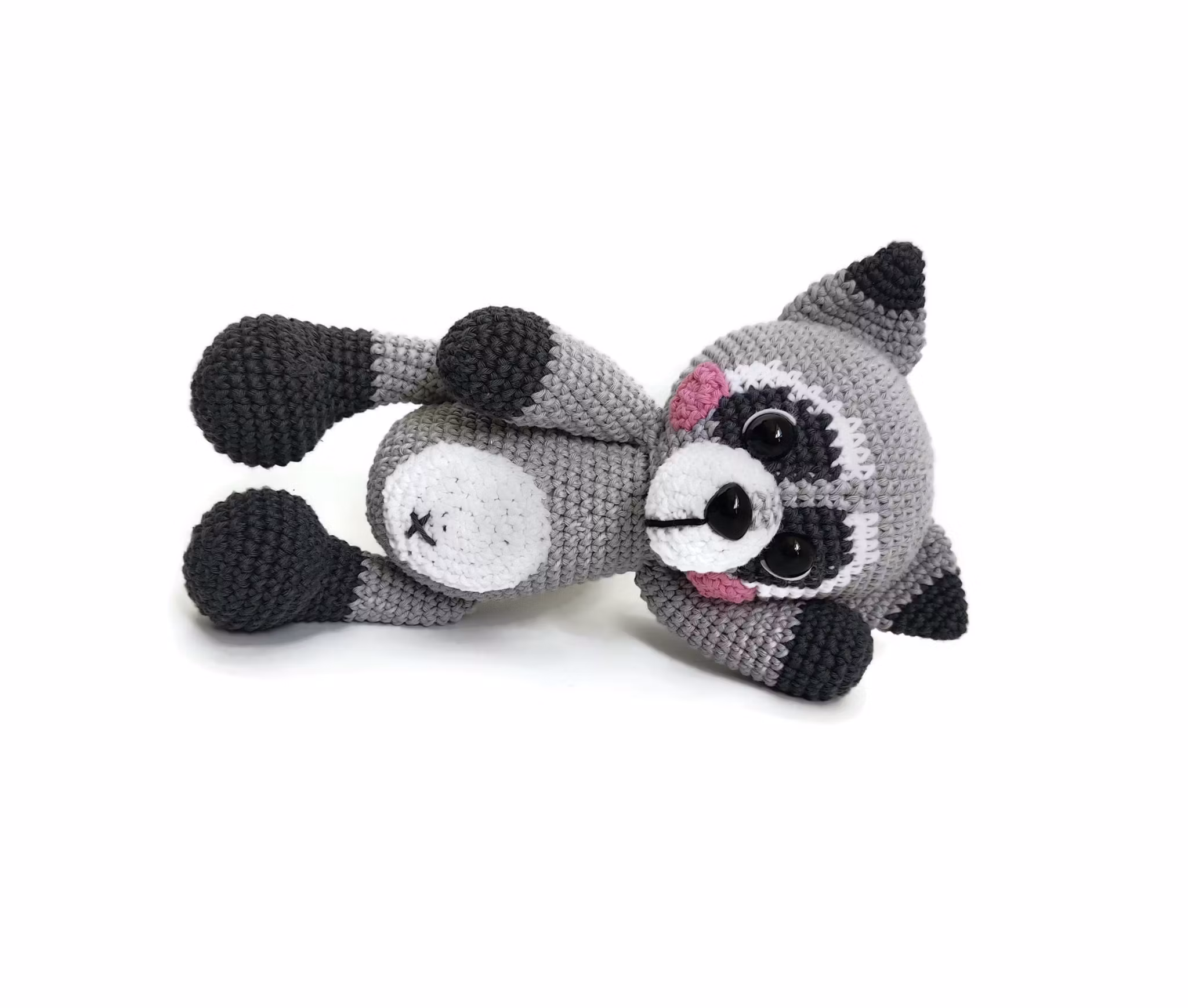 DIY kit Smokey Tvättbjörn • Raccoon • Virkset gosedjur • Virka din egen tvättbjörn • Crochetbykim