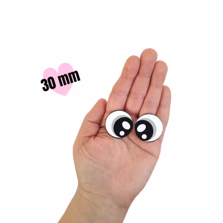 1 par grå filtögon 30 mm • amigurumi ögon • tecknade ögon • Felt eyes