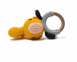 VIRKMÖNSTER Bitring Tropiska fåglar • Baby skallra • amigurumi virkbeskrivning • crochetbykim • PDF