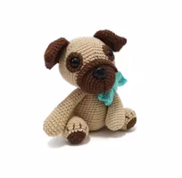 DIY kit Mops • Hund • Virkset gosedjur • Do it yourself • Crochetbykim