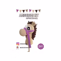Amigurumi kit Beige käpphäst • Hazel hobby horse • Virkset gosedjur • DIY-kit • Crochetbykim