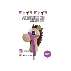Amigurumi kit Beige käpphäst • Hazel hobby horse • Virkset gosedjur • DIY-kit • Crochetbykim