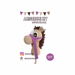 Amigurumi kit Beige käpphäst • Hazel hobby horse • Virkset gosedjur • DIY-kit • Crochetbykim