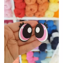 1 par rosa filtögon 40 mm • amigurumi ögon • tecknade ögon • Felt eyes