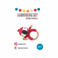 Amigurumi kit Bitring röd papegoja • Virkset gosedjur • DIY-kit • Crochetbykim