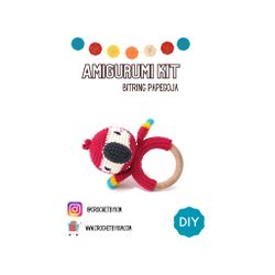 Amigurumi kit Bitring röd papegoja • Virkset gosedjur • DIY-kit • Crochetbykim