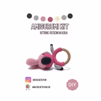 Amigurumi kit Bitring rosa rosenkakadua • Virkset gosedjur • DIY-kit • Crochetbykim