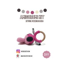 Amigurumi kit Bitring rosa rosenkakadua • Virkset gosedjur • DIY-kit • Crochetbykim