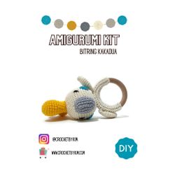 Amigurumi kit Bitring vit kakadua • Virkset gosedjur • DIY-kit • Crochetbykim