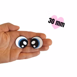 1 par blå filtögon 30 mm • amigurumi ögon • tecknade ögon • Felt eyes