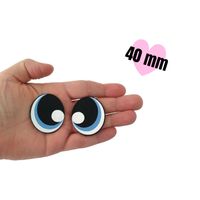 1 par blå filtögon 40 mm • amigurumi ögon • tecknade ögon • Felt eyes