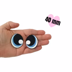 1 par blå filtögon 40 mm • amigurumi ögon • tecknade ögon • Felt eyes